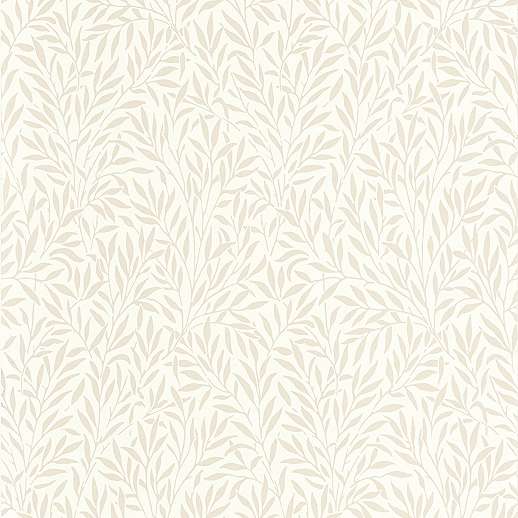 Design tapéta fehér alapon krém színben levél mintával
