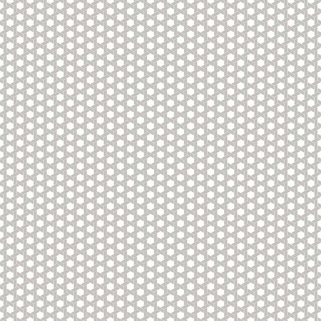 Design tapéta fehér alapon szürke apró geometriai mintával