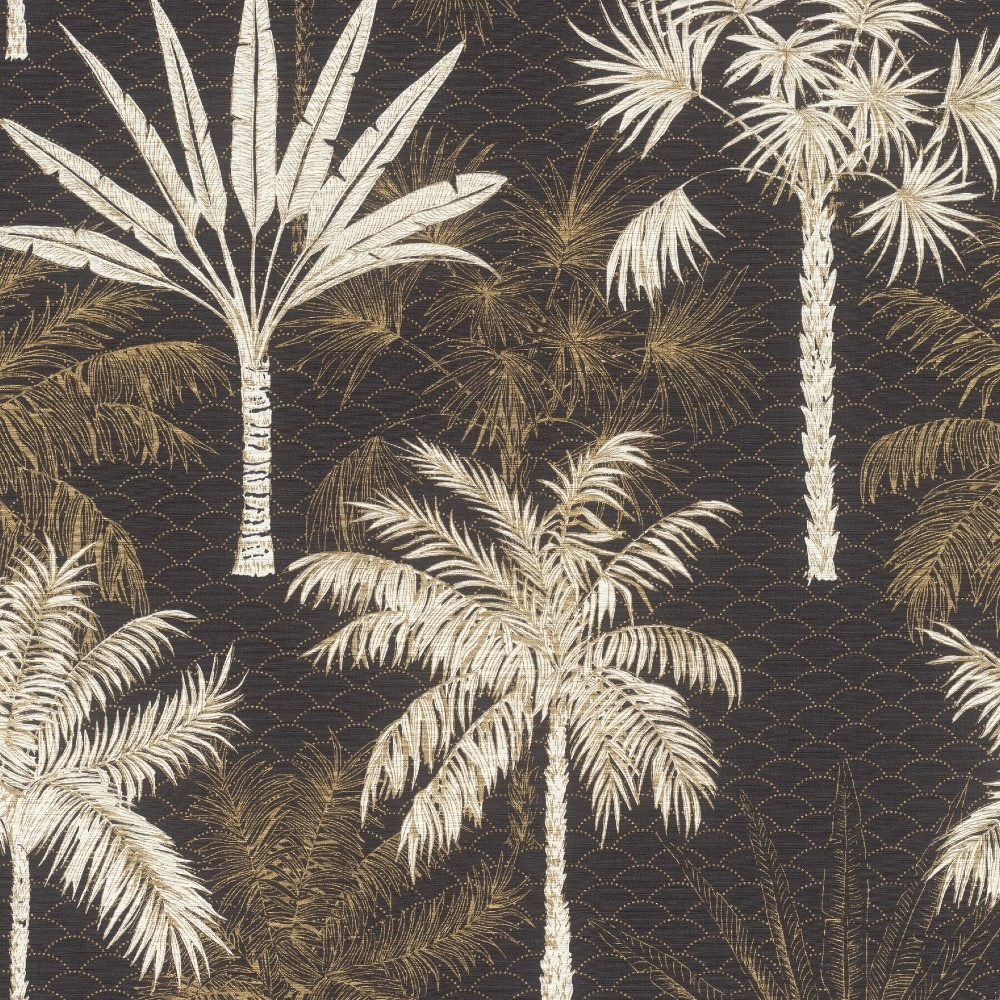 Design tapéta fekete arany elegáns pálmafa mintával