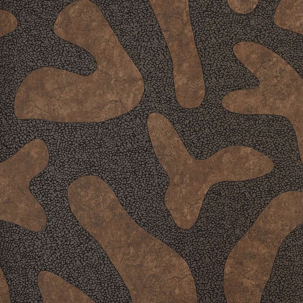 Design tapéta geometriai absztrakt mintával rozsdabarna színben