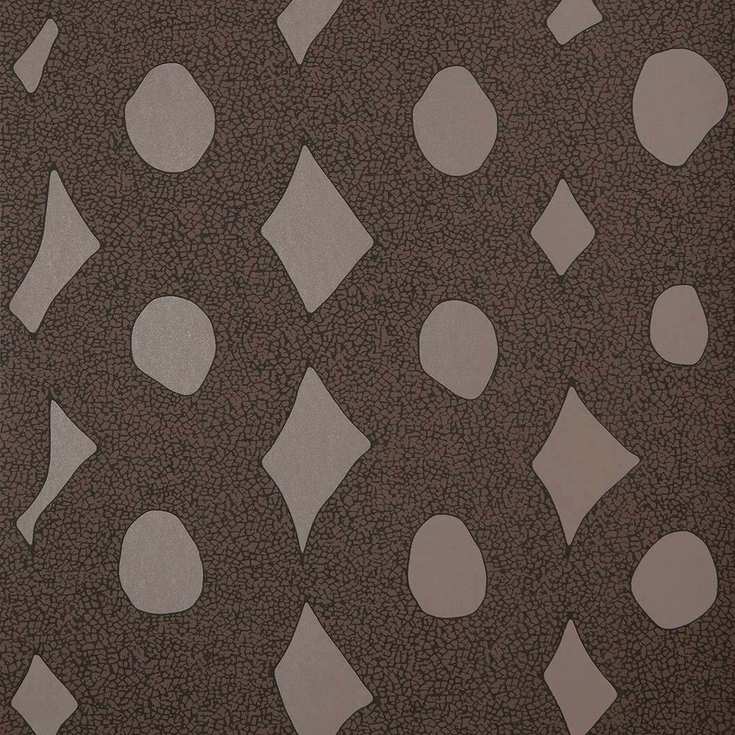 Design tapéta geometriai mintával csokibarna színben