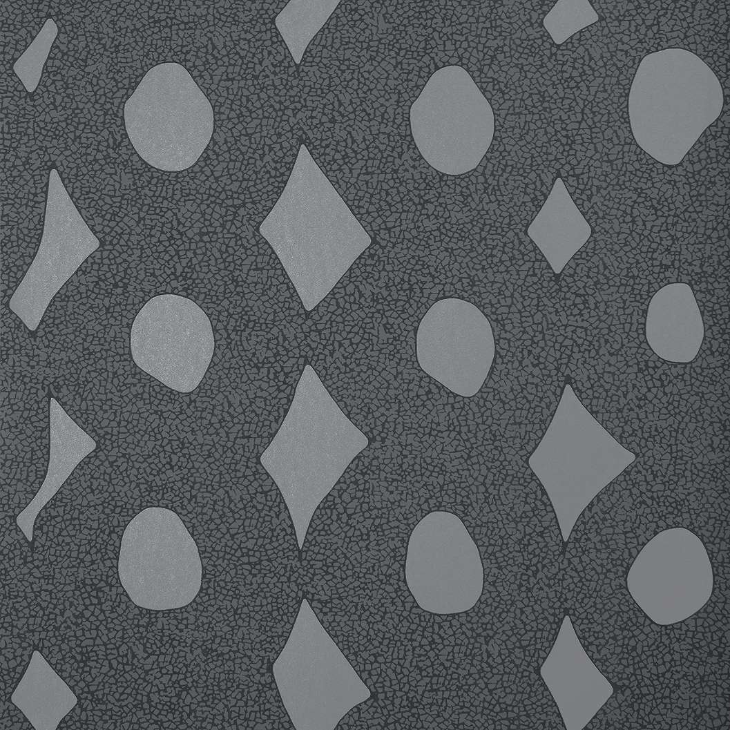 Design tapéta geometriai mintával fekete színben