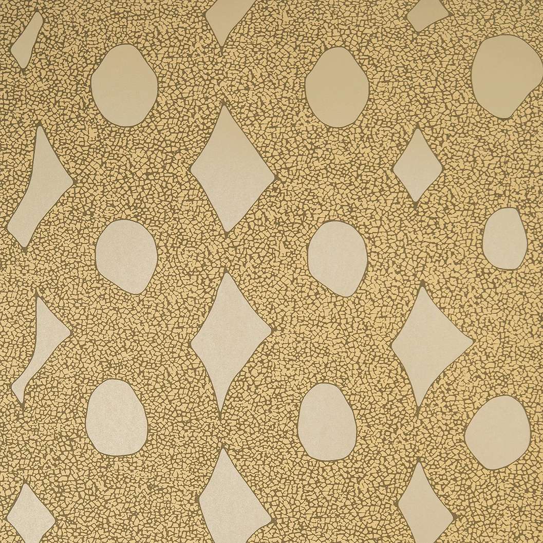 Design tapéta geometriai mintával mustársárga színben