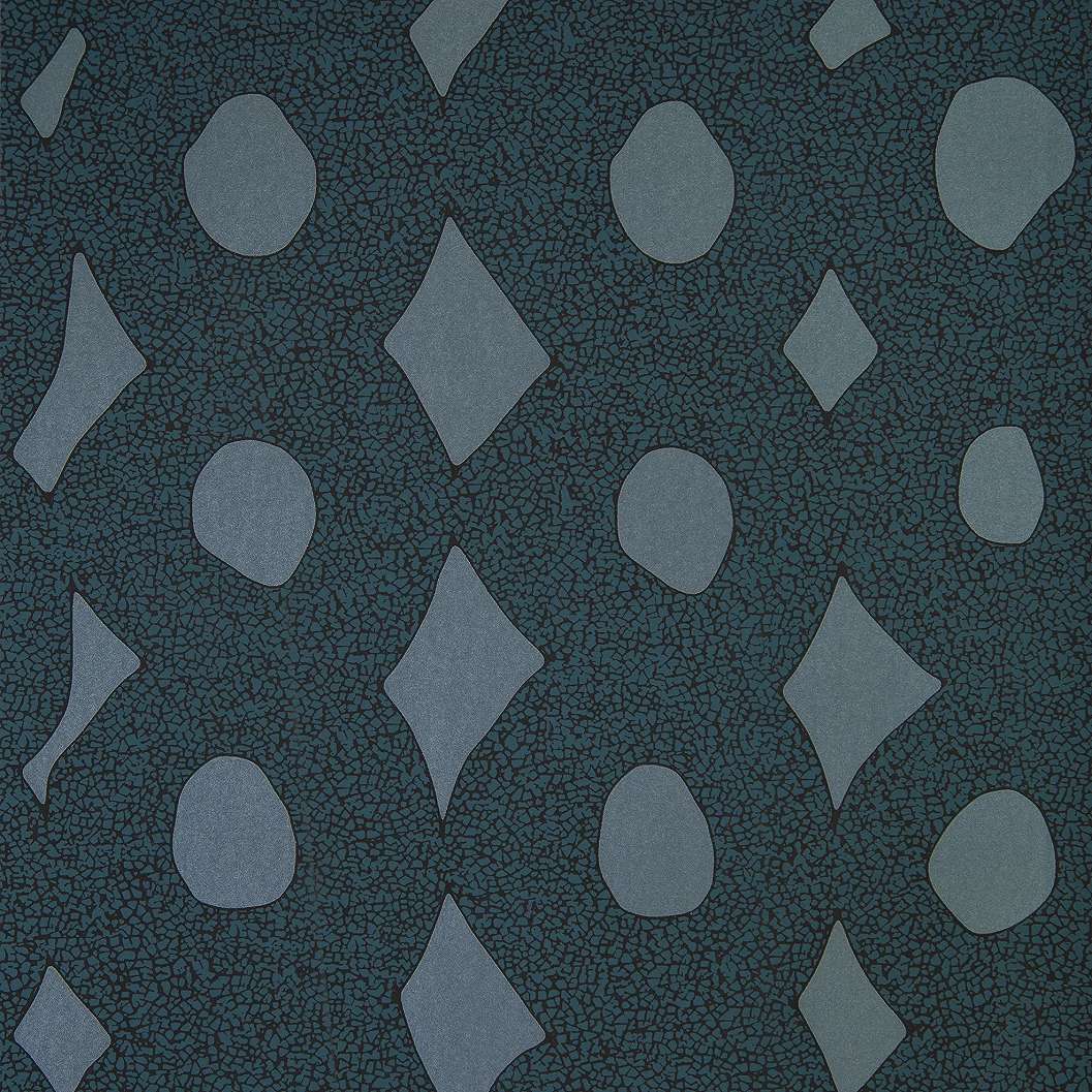 Design tapéta geometriai mintával sötétkék színben