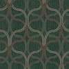 Design tapéta geometrikus mintával fenyőzöld és réz színben