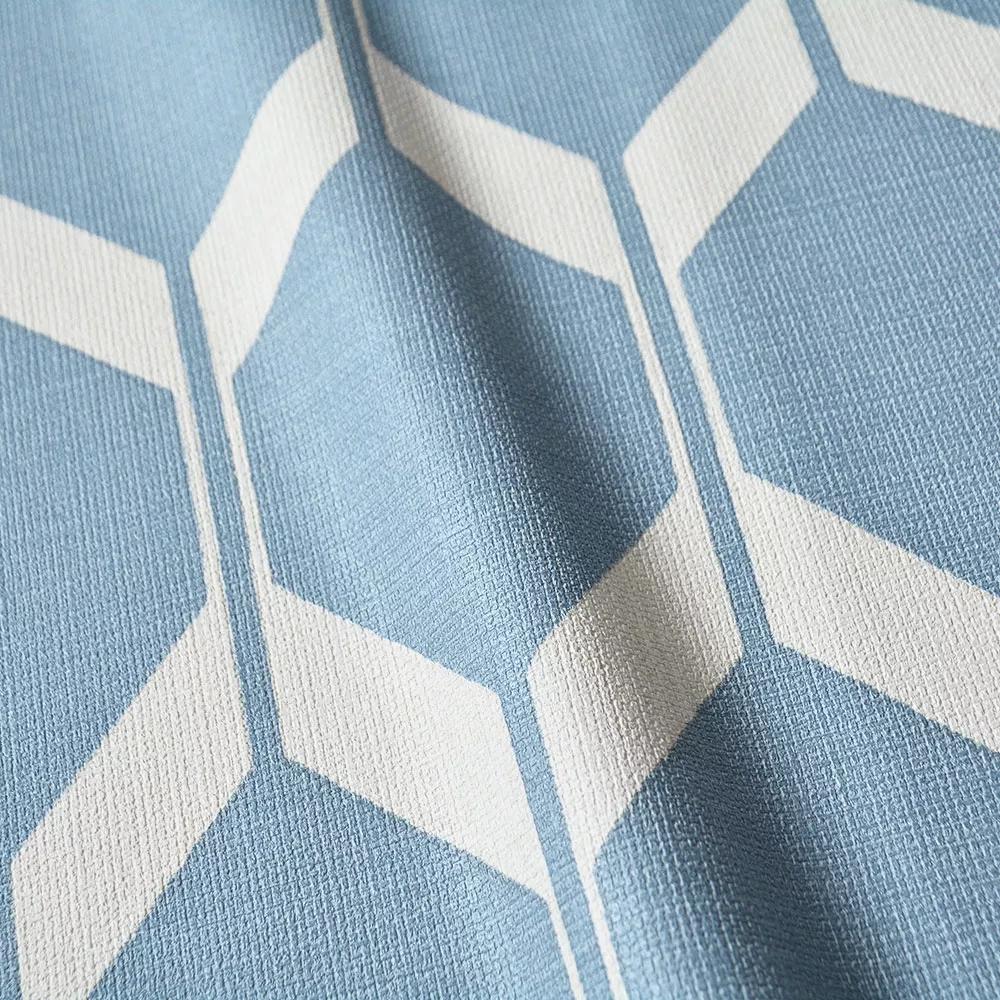 Design tapéta geometrikus mintával kék színben