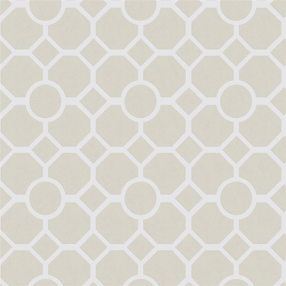 Design tapéta geometrikus mintával krém színben
