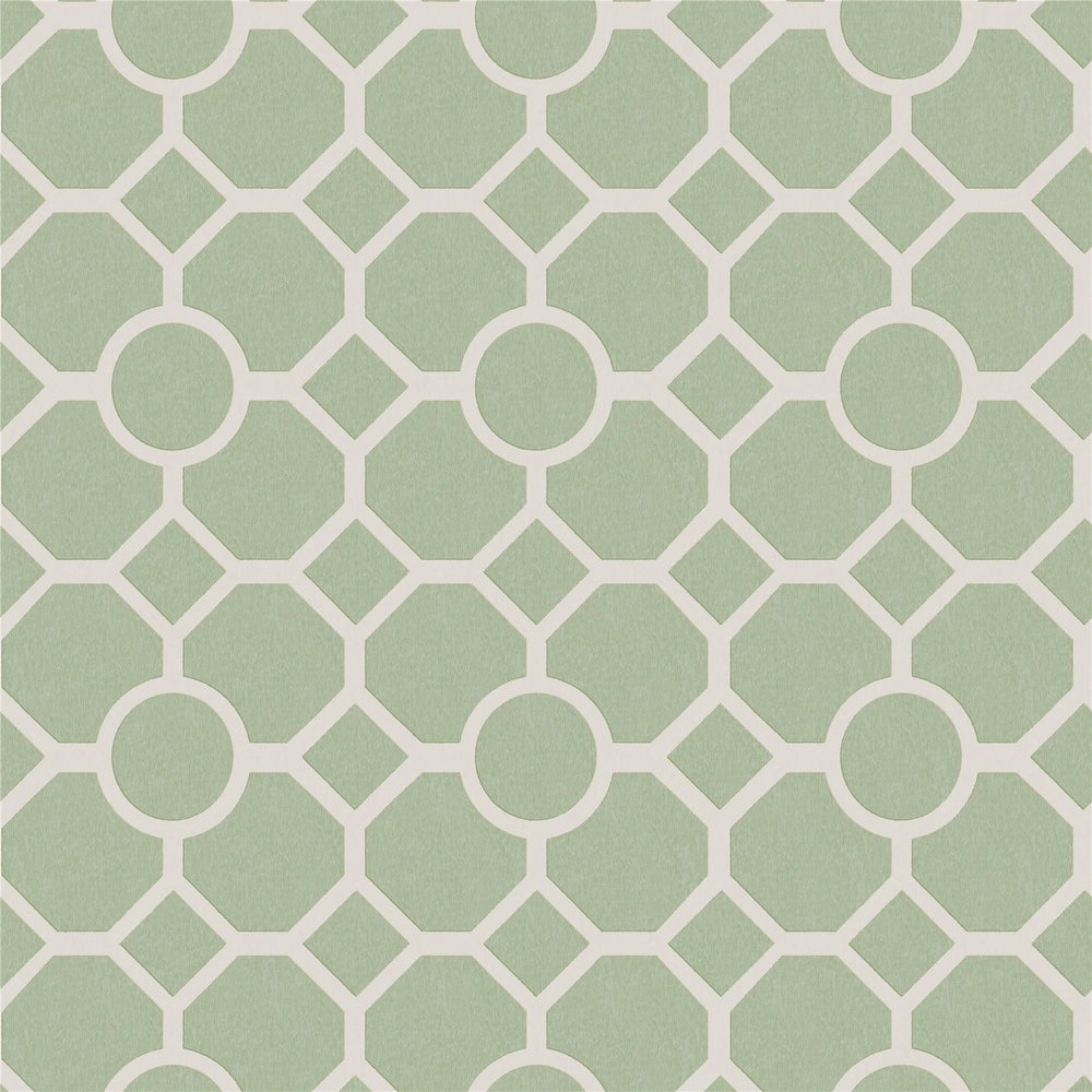 Design tapéta geometrikus mintával zsályazöld színben