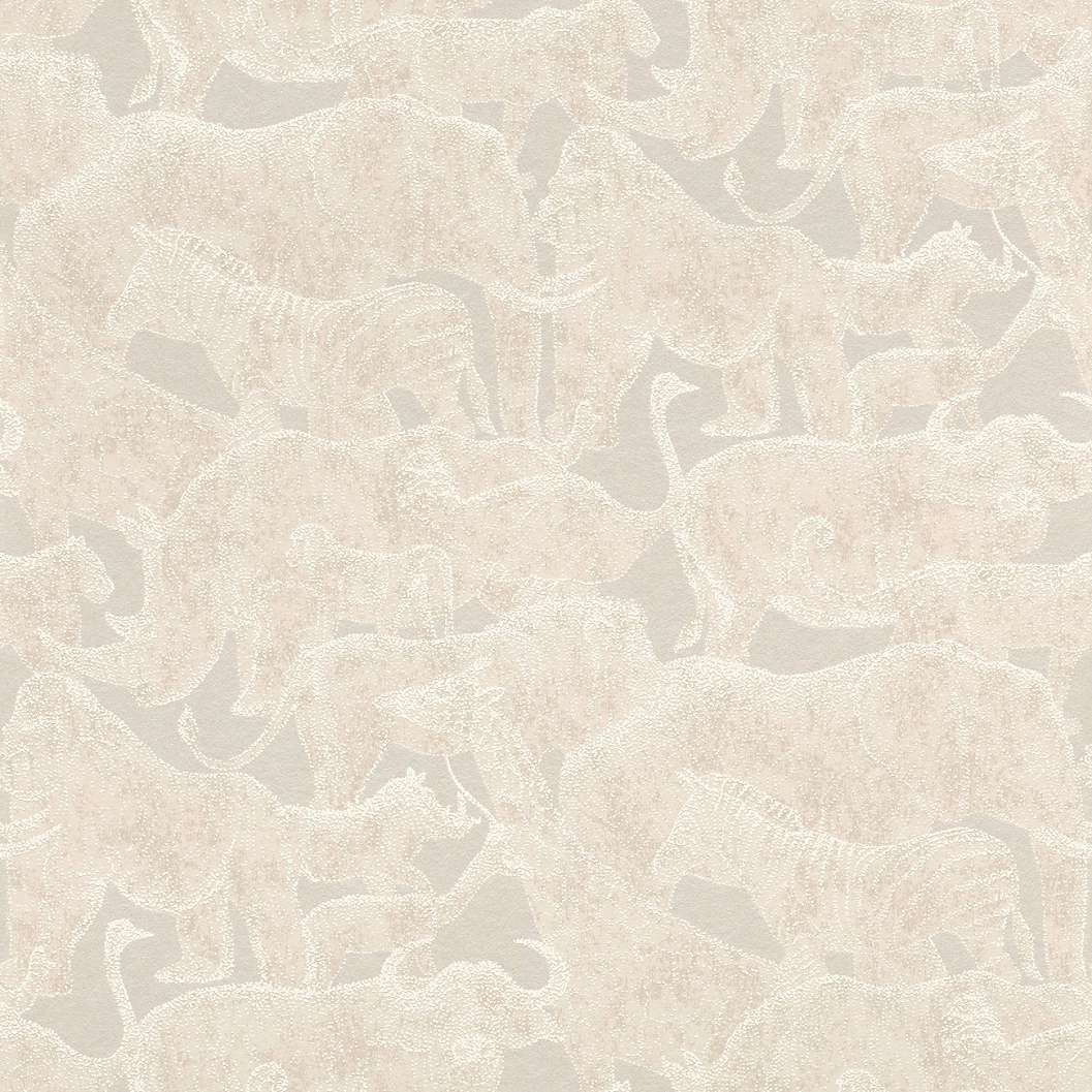 Design tapéta gyöngyház metál alapon afrikai állat mintákkal