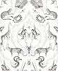 Design tapéta gyöngyházfehér alapon egzotikus állat mintákkal