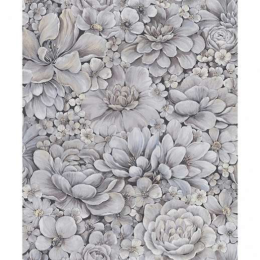 Design tapéta halványlila strukturált virág mintákkal