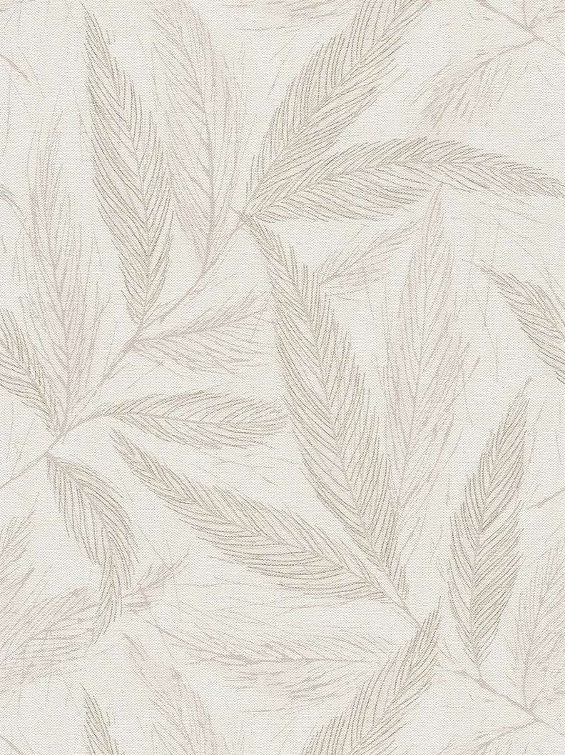 Design tapéta halványszürke és fényes ezüst madártoll mintával