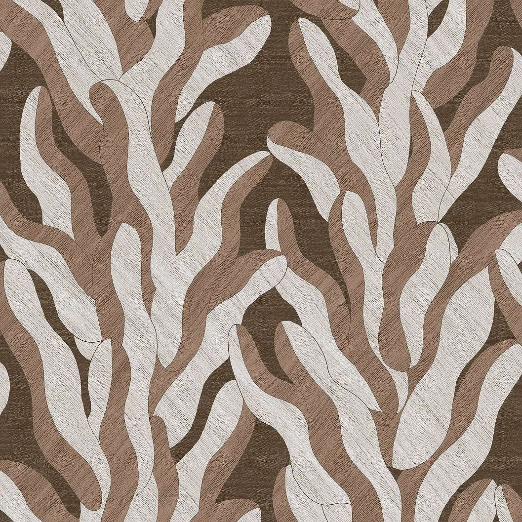 Design tapéta hínár mintával barna színben