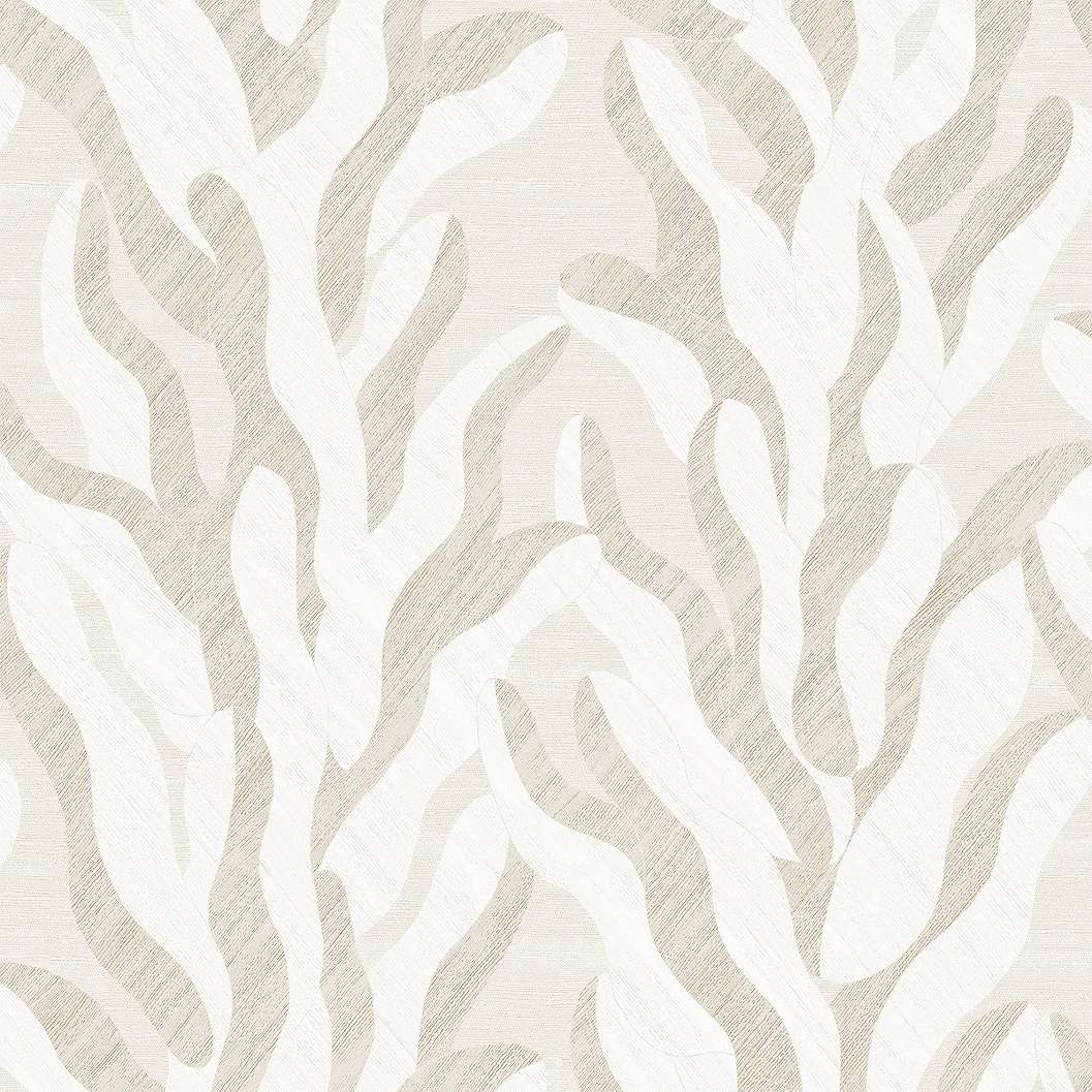 Design tapéta hínár mintával krém és beige színben
