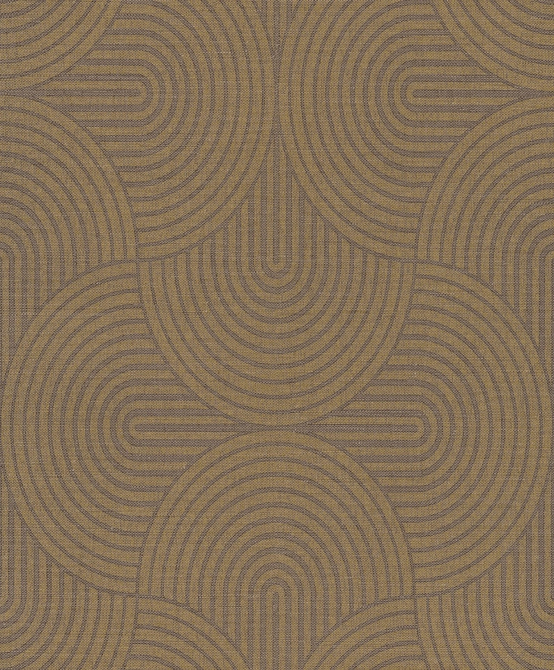 Design tapéta hullám mintával barna, okker színvilágban