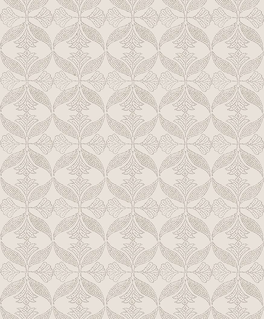 Design tapéta levél mintával krém színben