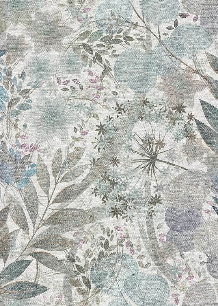 Design tapéta levél mintával türkiz kék zöld színekkel