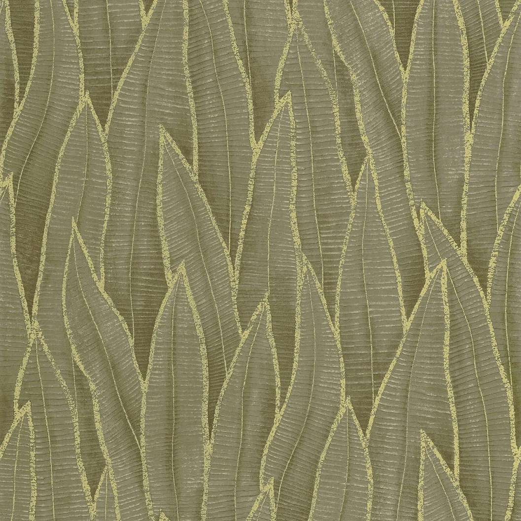 Design tapéta levél mintával zöld színben