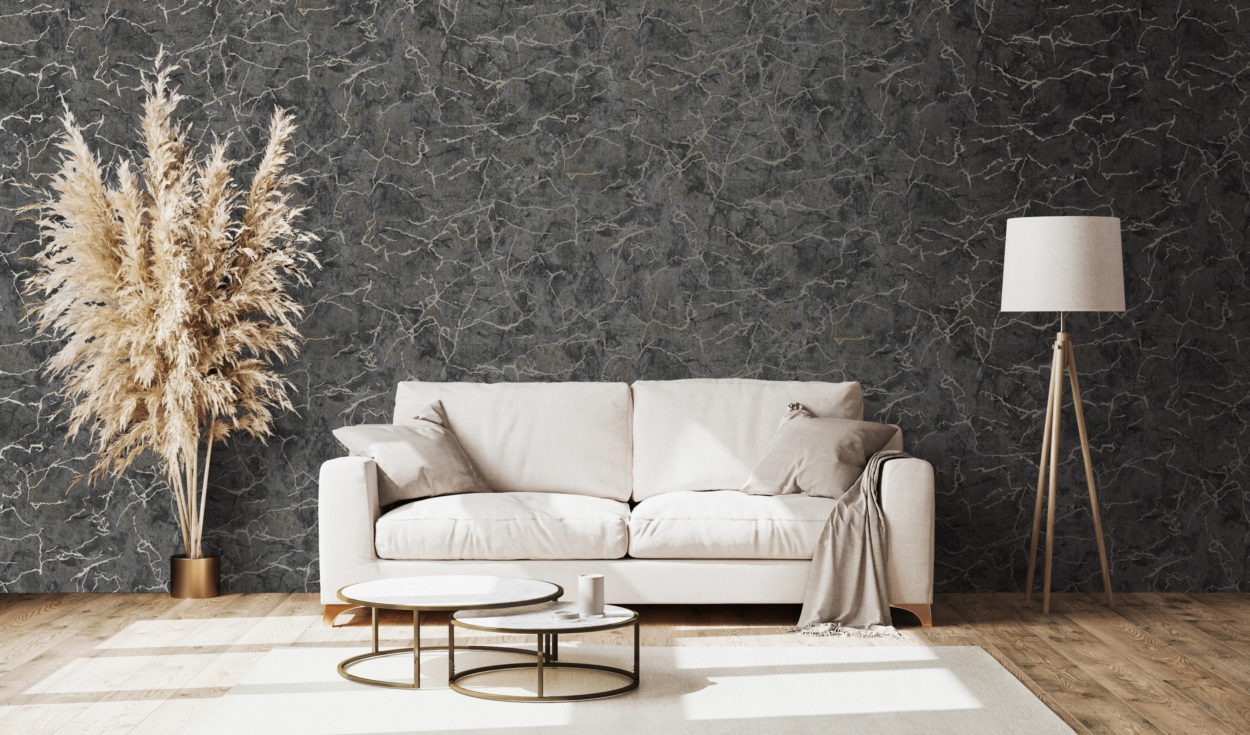 Design tapéta márvány mintával fekete és réz színben