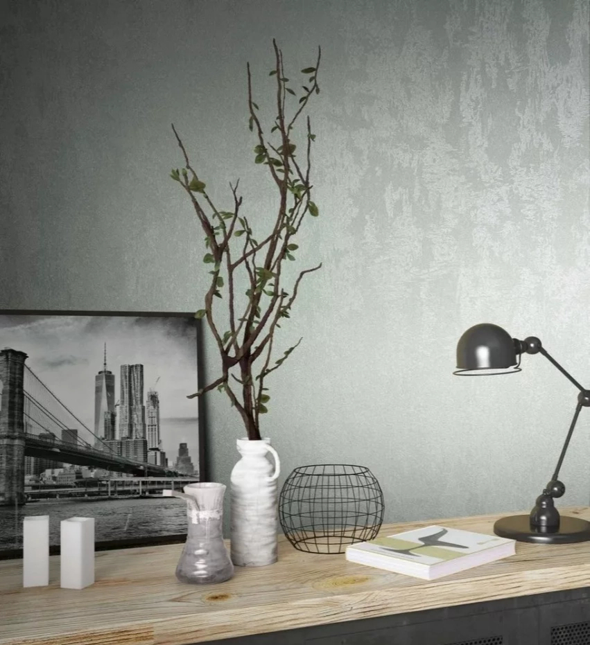 Design tapéta metál fakó ezüst mintával