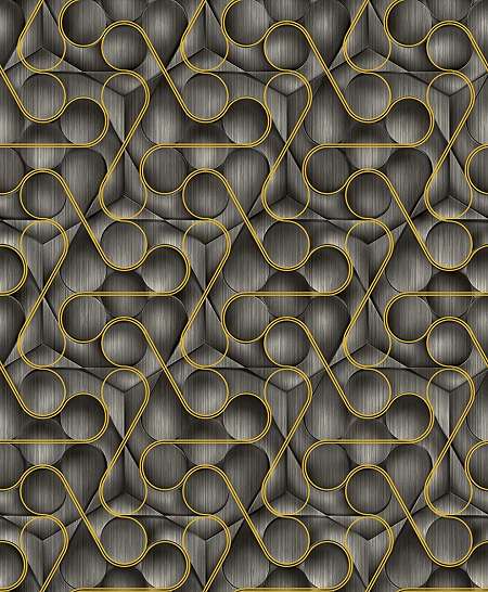 Design tapéta modern fekete arany geometrikus mintával