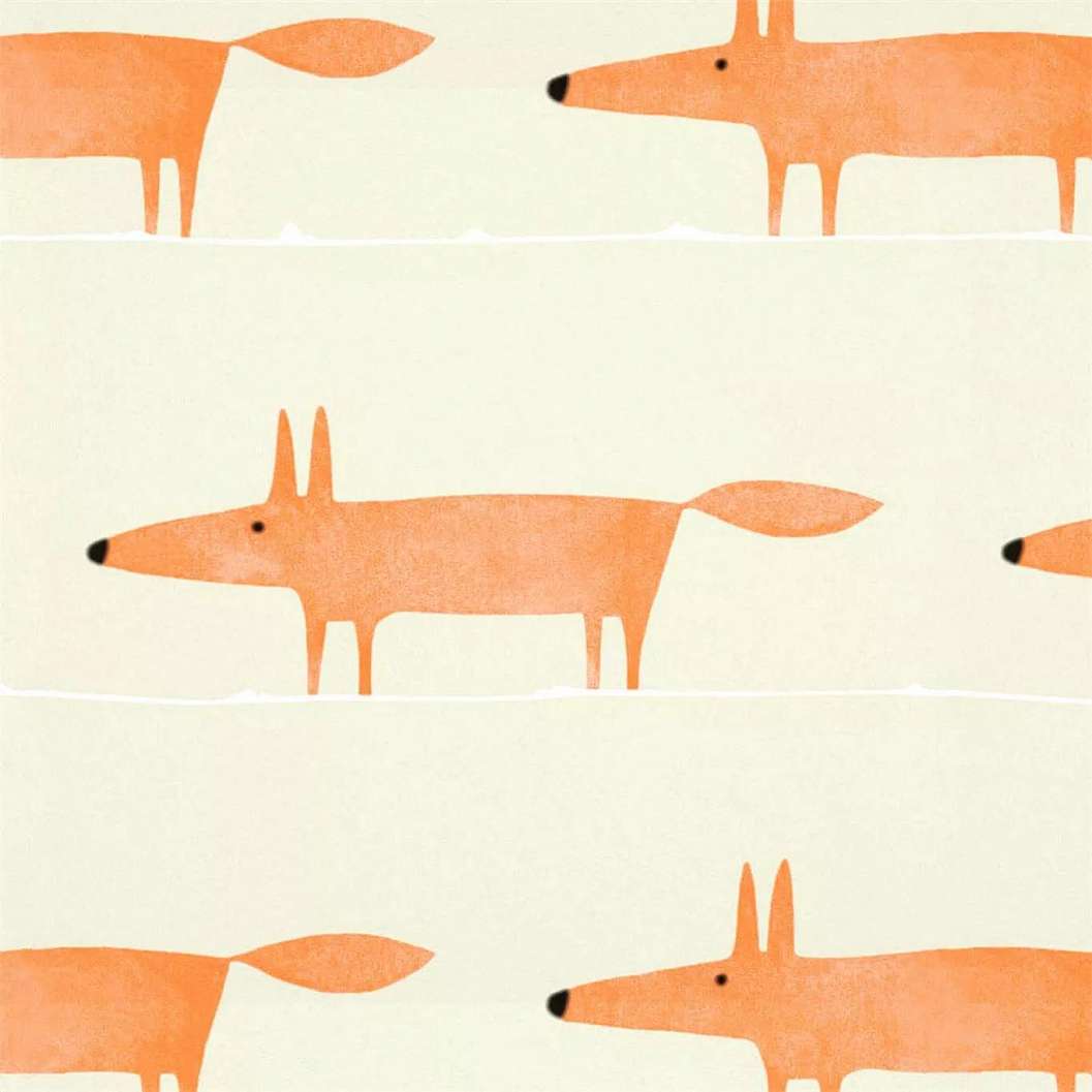 Design tapéta Mr fox skandináv hangulatú rajzolt róka mintával