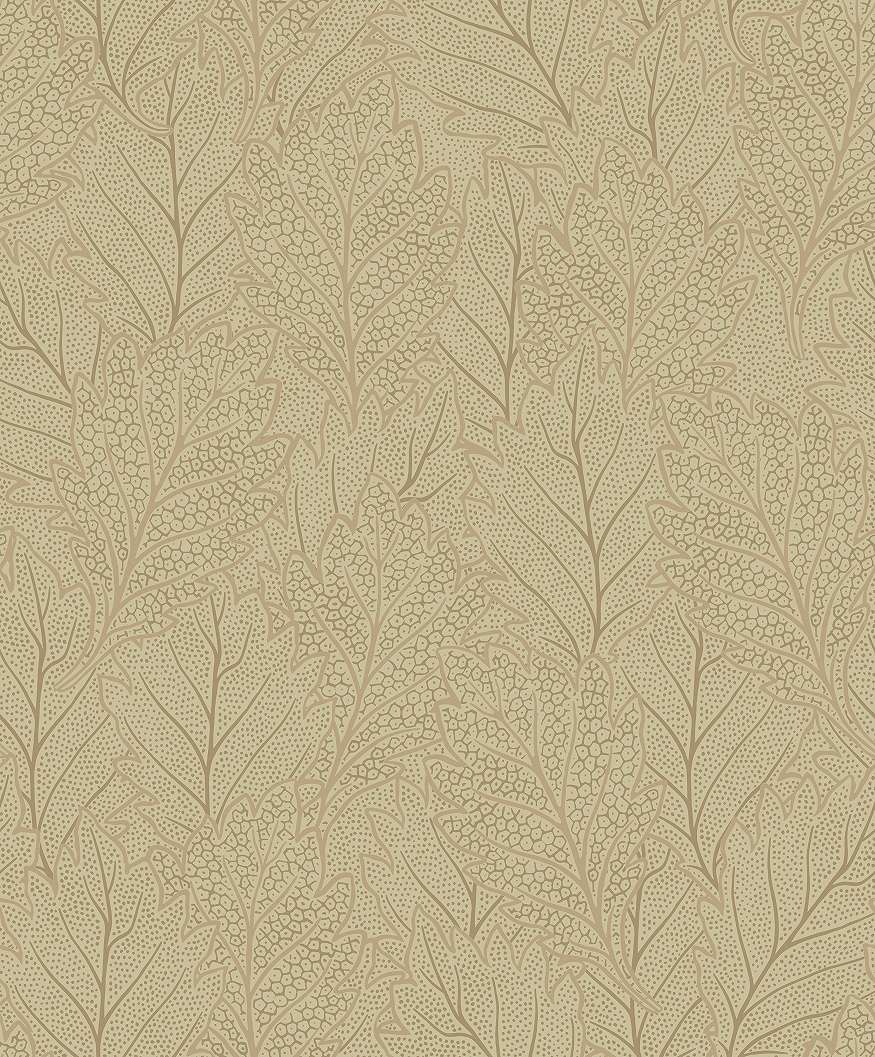Design tapéta nagylevél mintával krém színben
