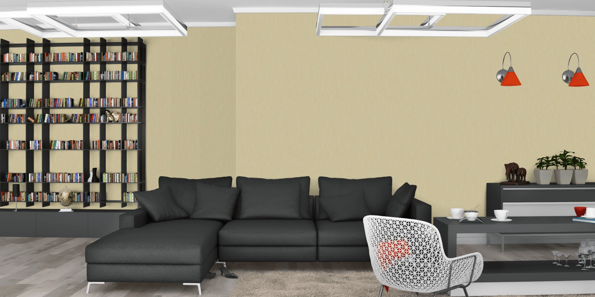 Design tapéta natúr beige struktúrált textil hatású mintával vinyl mosható