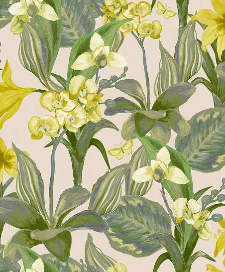 Design tapéta orchidea virág mintával festett hatással