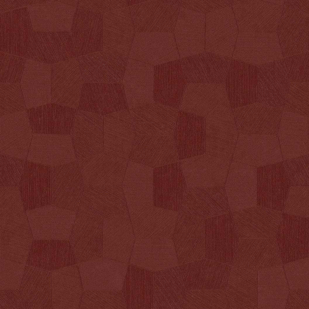 Design tapéta ötszög mintával matt bordó színben
