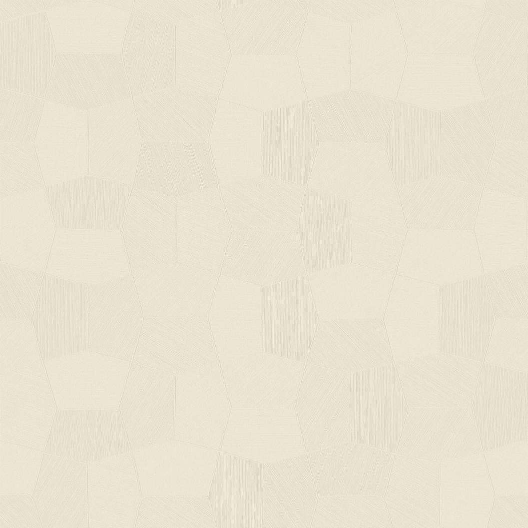 Design tapéta ötszög mintával matt krém színben