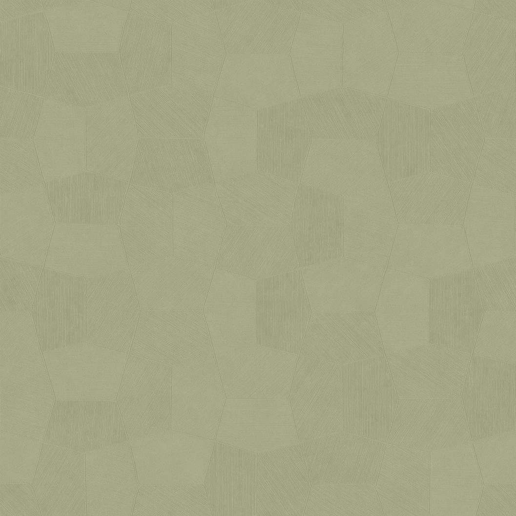 Design tapéta ötszög mintával matt zöld színben