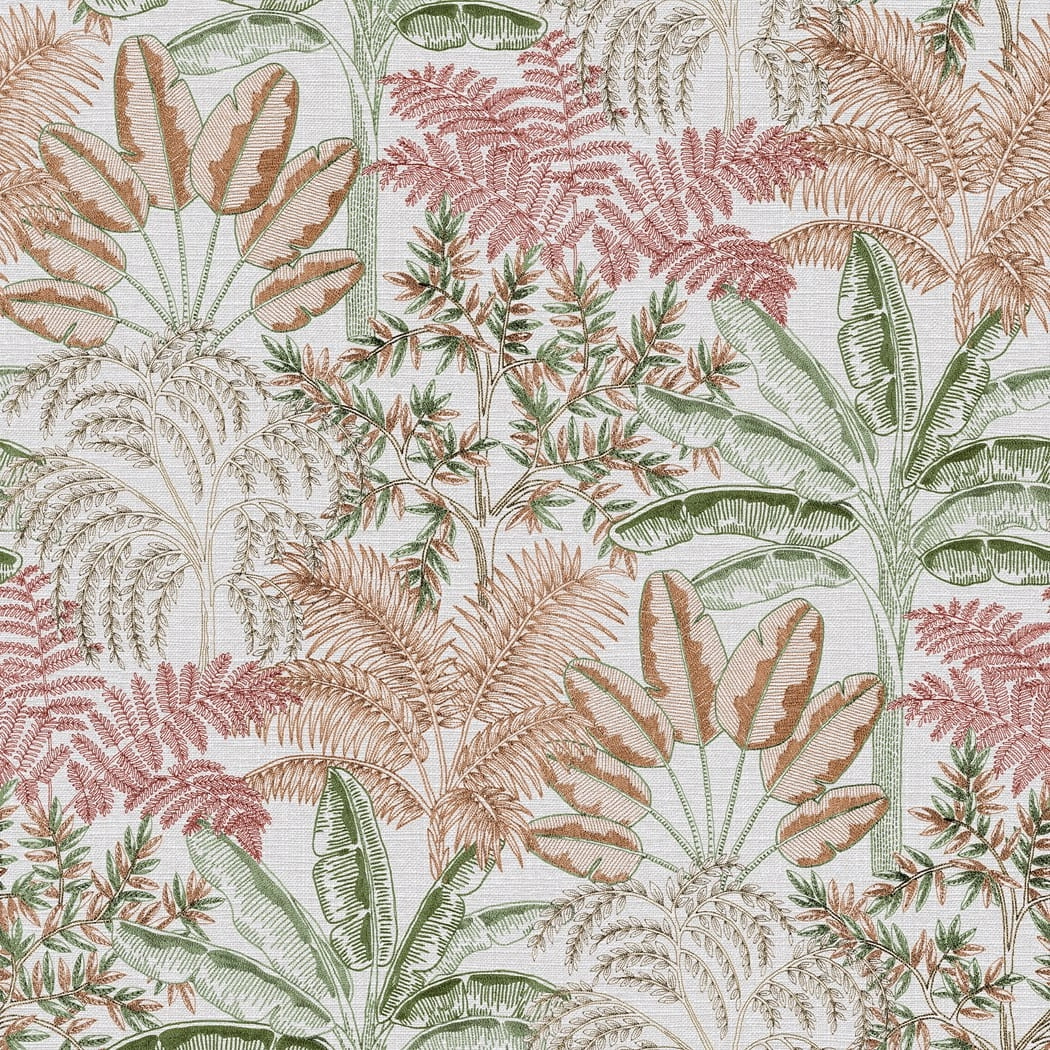 Design tapéta pálmafa mintával zöld és bordó színben