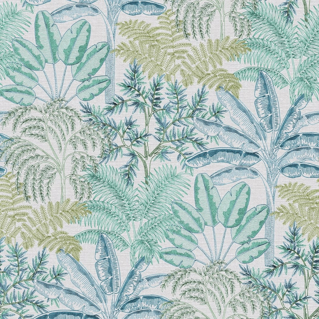 Design tapéta pálmafa mintával zöld és kék színben