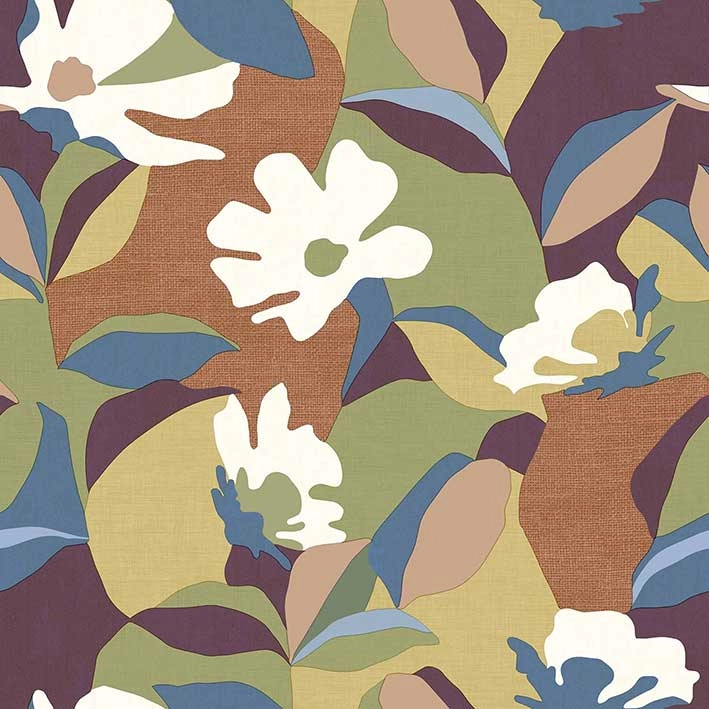 Design tapéta színe vidám virágos mintával vinyl mosható