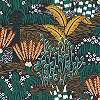 Design tapéta színes skandi stílusú botanikus mintával