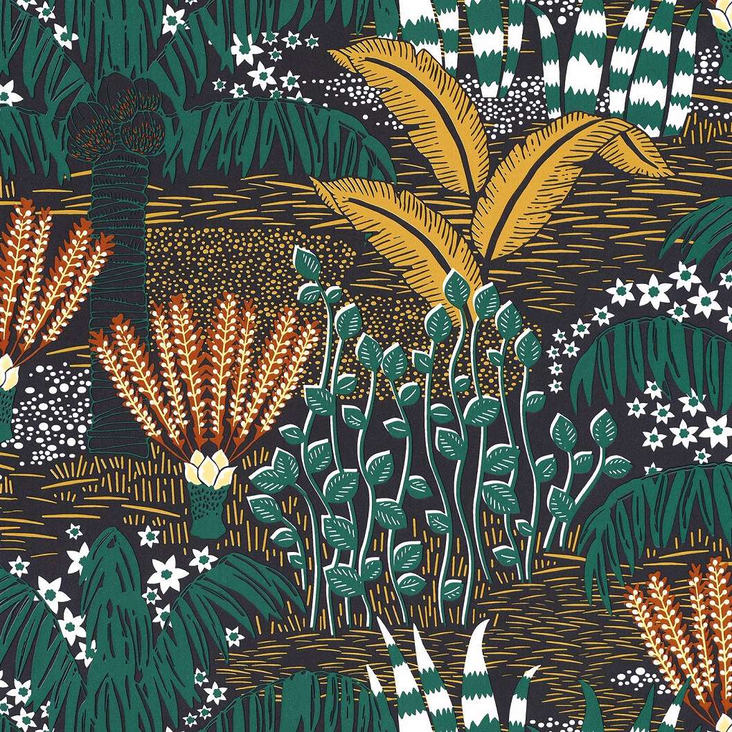 Design tapéta színes skandi stílusú botanikus mintával
