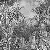 Design tapéta szürke trendi dzsungel mintával mosható