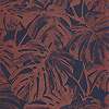Design tapéta trópusi levél mintával rozsdabarna színben