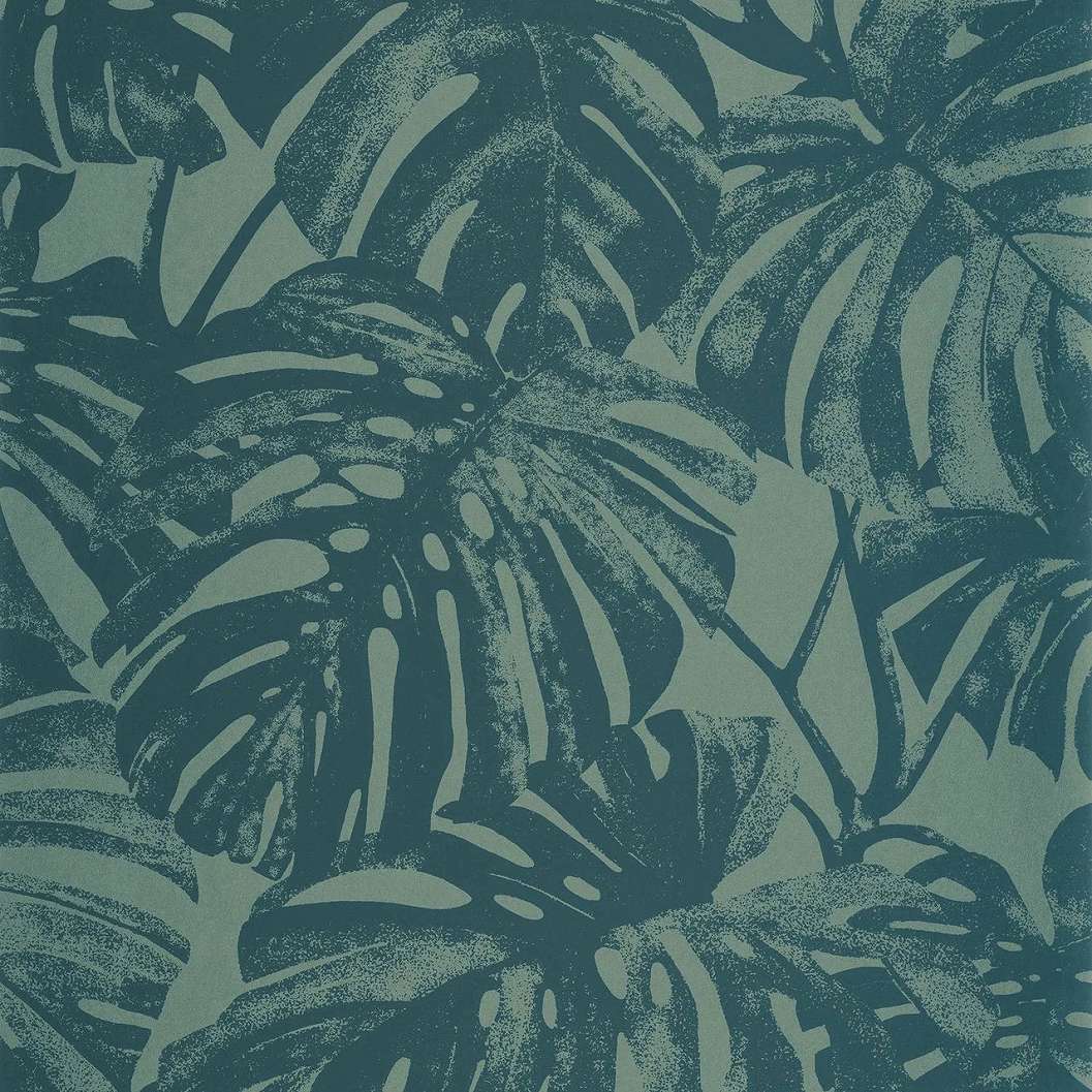 Design tapéta trópusi levél mintával zöld színben