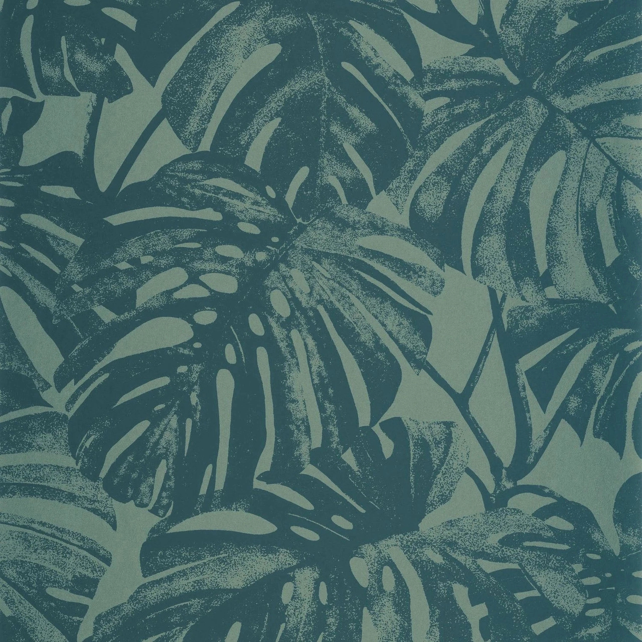 Design tapéta trópusi levél mintával zöld színben