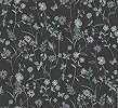 Design tapéta virág mintával fekete színben 70cm széles
