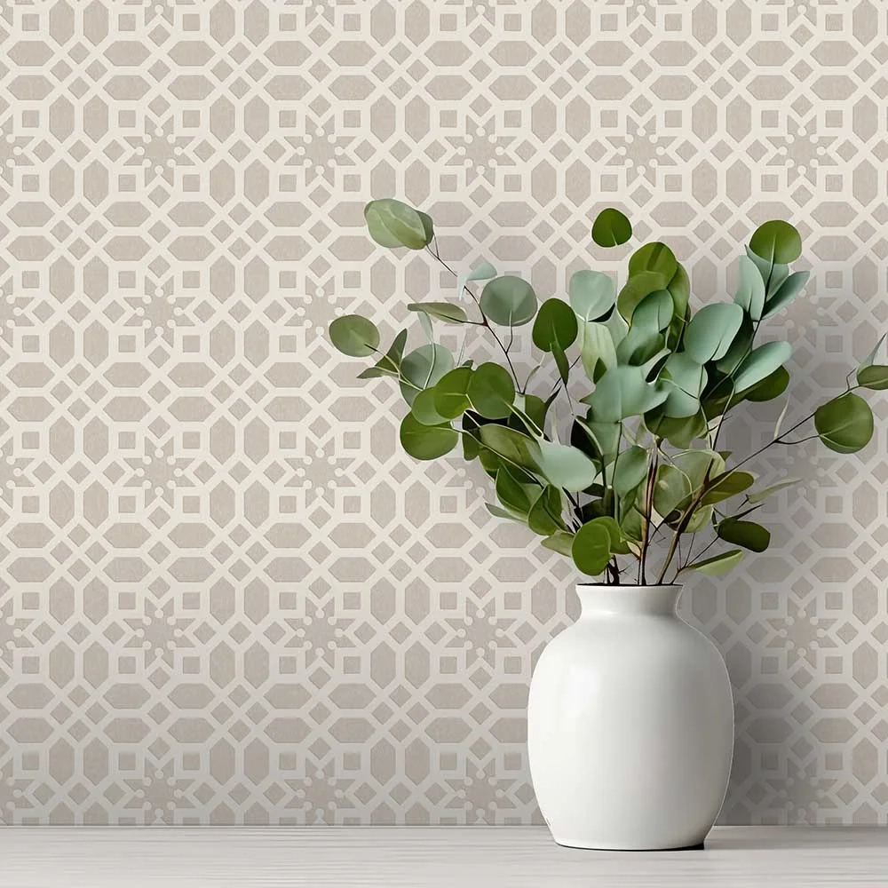 Design tapéta virág mintával krém színben