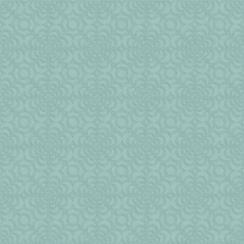 Design tapéta virág mintával zöld színben