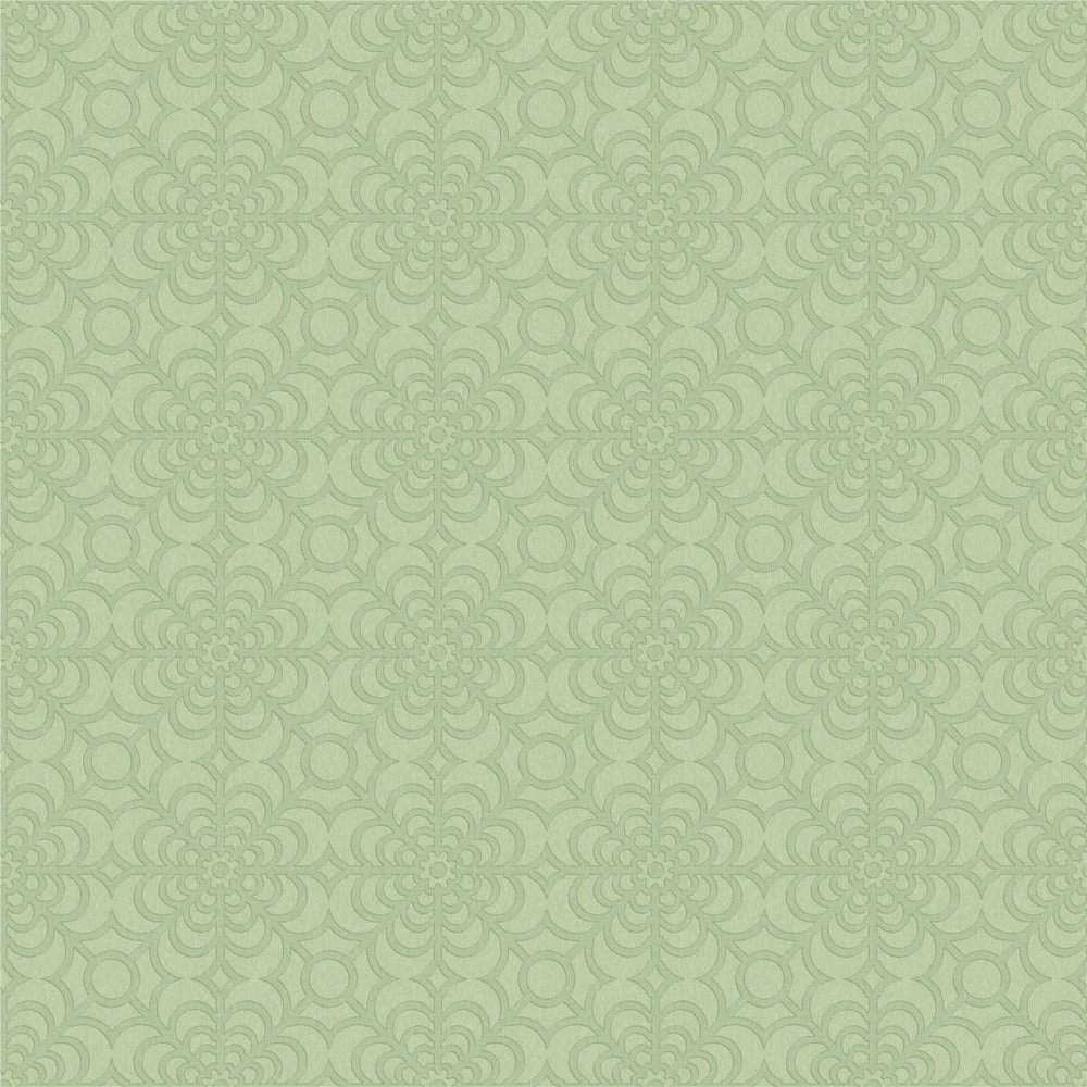 Design tapéta virág mintával zsályazöld színben