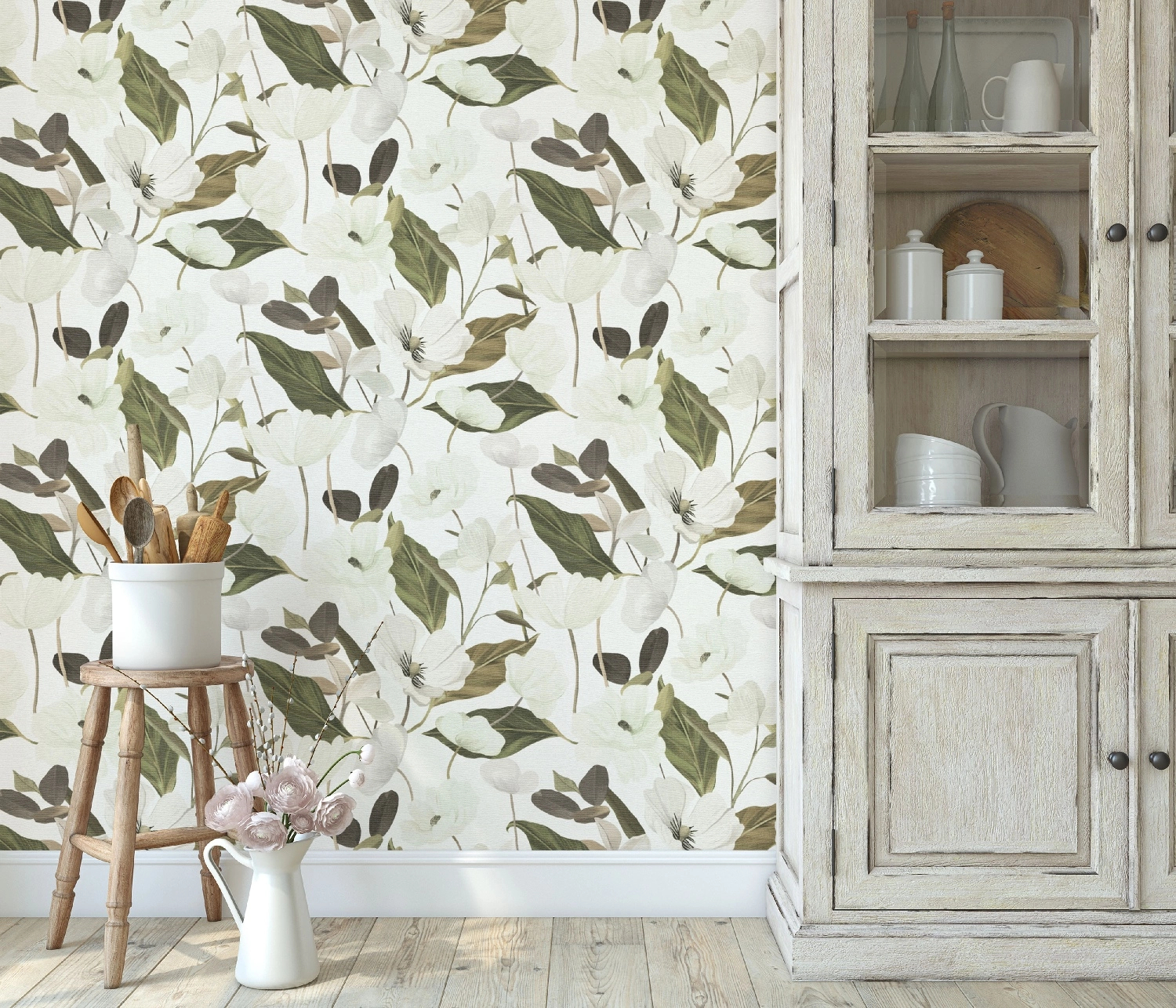 Design tapéta vizililiom virág mintával