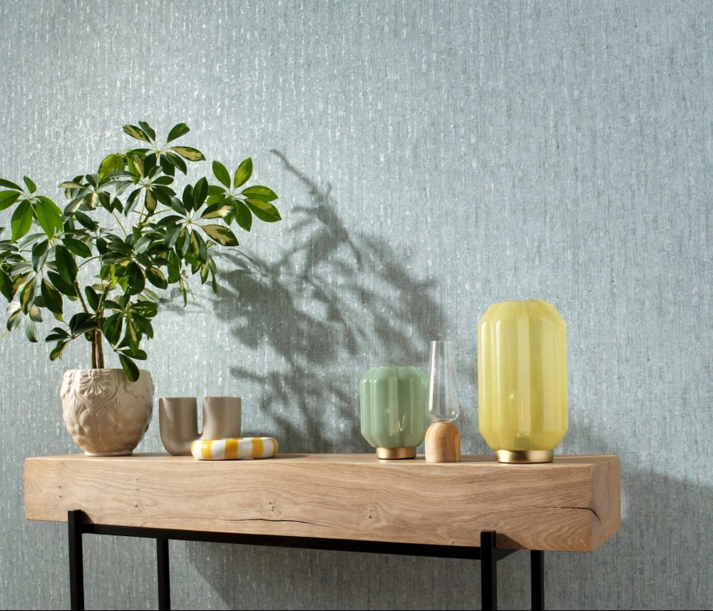 Design tapéta vízkék ezüst koptatott mintával