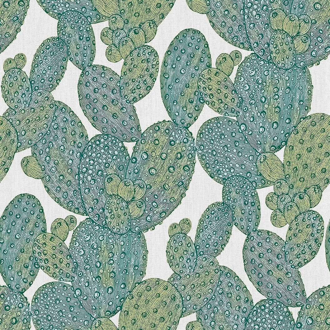 Design tapéta zöld kaktusz mintával