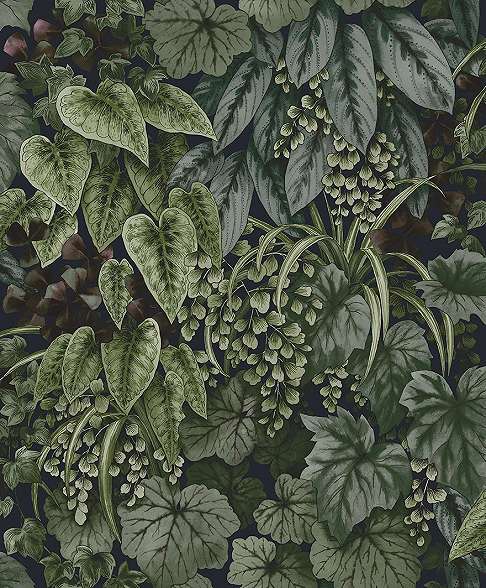 Design tapéta zöld trópusi pálmaleveles mintával