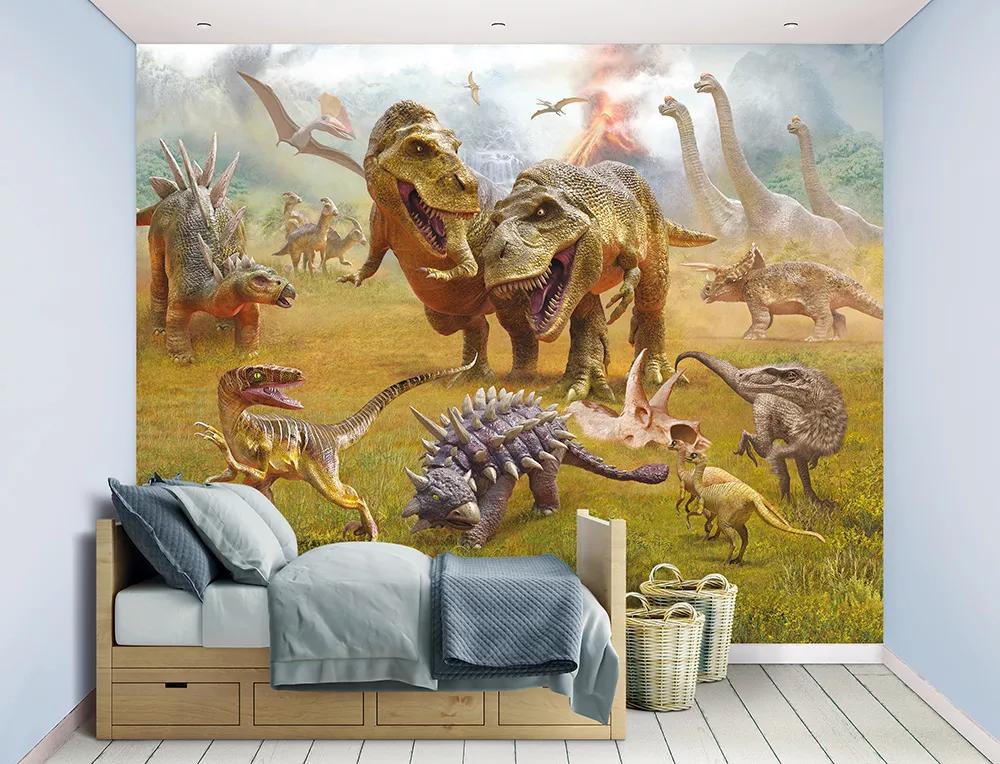 Dinoszaurusz mintás gyerekszobai fali poszter